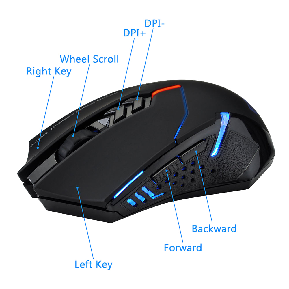 Laptop Mouse - Ratos ópticos sem fio de 2.4ghz