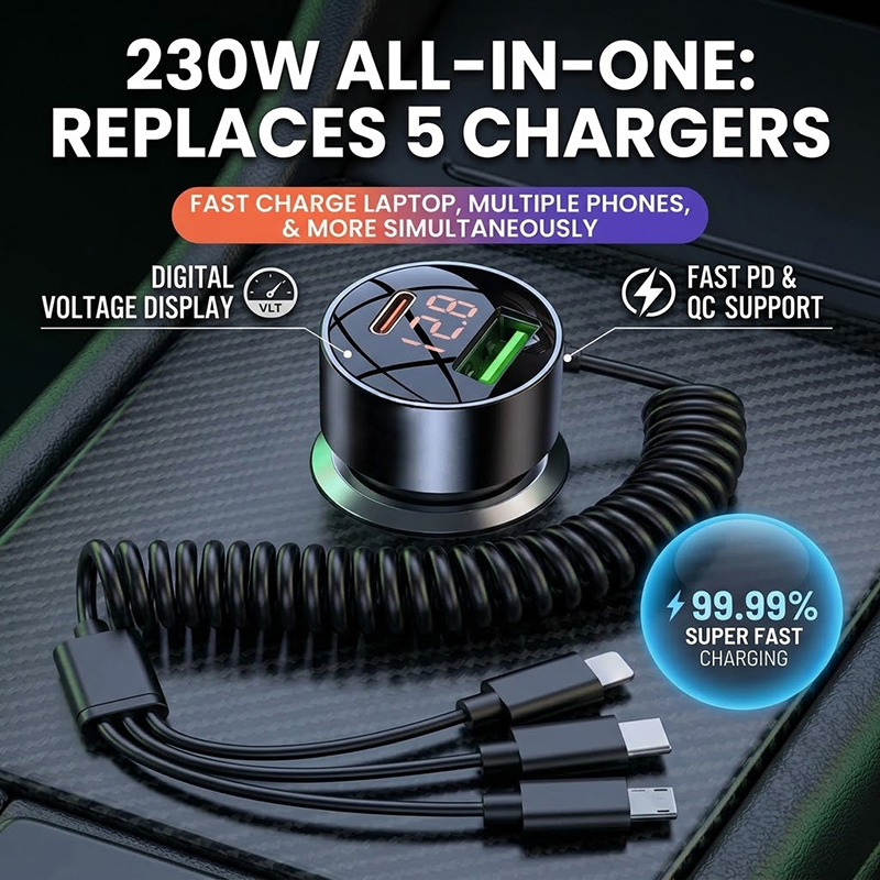 Carregador de carro 3 em 1 com - Laptop Charger avaliação e preço